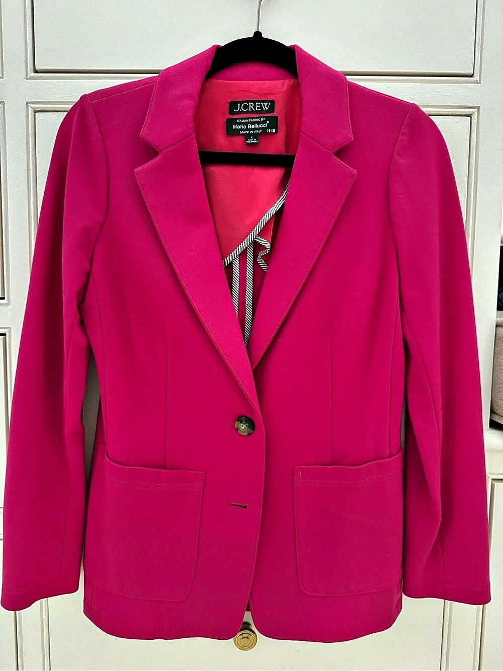J.Crew Italian Fabric by Mario Bellucci Blazer Pink Size 4 Ponte knit